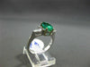 ESTATE 2.20CT DIAMOND & AAA EMERALD 14KT WHITE GOLD 3 STONE ENGAGEMENT RING