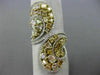 LARGE 3.68CT WHITE & FANCY YELLOW DIAMONDS 18K WHITE & YELLOW GOLD FILIGREE RING