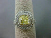 ESTATE LARGE GIA 2.04CT DIAMOND 18K TWO TONE GOLD 3D CUSHION CUT ENGAGEMENT RING