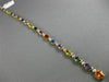 ESTATE 13.19CT DIAMOND & MULTI COLOR SAPPHIRE 18KT 2 TONE GOLD TENNIS BRACELET