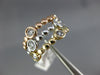 ESTATE WIDE .75CT DIAMOND 14KT TRI COLOR GOLD 3D BEZEL STACKABLE FUN RING SET