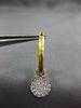 ESTATE .57CT DIAMOND 14KT 2 TONE GOLD 3D PAVE CIRCULAR HOOP FUN EARRINGS #20819