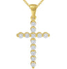 .55CT DIAMOND 14KT YELLOW GOLD ROUND CLASSIC SHARED PRONG CROSS FLOATING PENDANT