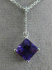 ESTATE 1.06CT DIAMOND & AMETHYST 14K WHITE GOLD 3D ELONGATED FLOATING PENDANT