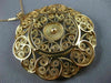 ANTIQUE EXTRA LARGE 14KT ROSE GOLD CLASSIC FLOWER CIRCLE FILIGREE PENDANT #21874
