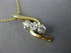 ESTATE LARGE .50CT DIAMOND 14KT TWO TONE GOLD JOURNEY THREE STONE PENDANT #21635