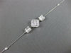 .51CT DIAMOND 18K WHITE GOLD ROUND & BAGUETTE 4 LEAF CLOVER FLOWER LOVE BRACELET