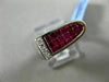 ESTATE 1.94CT DIAMOND & PRINCESS CUT AAA RUBY 18KT WHITE GOLD 3D MENS RING