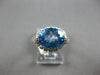 LARGE 3.21CT DIAMOND & AAA BLUE TOPAZ 14KT WHITE GOLD OVAL & ROUND FILIGREE RING
