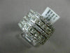 MASSIVE 4CT ROUND & PRINCESS DIAMOND 18KT WHITE GOLD 3D WEDDING ANNIVERSARY RING