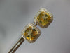 .53CT DIAMOND & AAA YELLOW TOPAZ 14KT 2 TONE GOLD CUSHION FILIGREE STUD EARRINGS