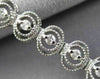 ESTATE 1.0CT DIAMOND 14KT WHITE GOLD 3D DOUBLE HALO MILGRAIN TENNIS BRACELET
