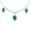 LARGE 13.51CT DIAMOND & AAA EMERALD 18KT 2 TONE GOLD TRAPEZOID & ROUND NECKLACE