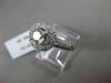 ESTATE 1.20CT DIAMOND 14KT WHITE GOLD 3D HALO TWO ROW ROUND ENGAGEMENT RING