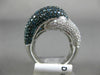 ESTATE EXTRA LARGE 5.26CT WHITE & BLUE DIAMOND 14KT WHITE GOLD ANNIVERSARY RING