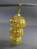 ANTIQUE 22KT YELLOW GOLD HANDCRAFTED FILIGREE CHANDELIER HANGING EARRINGS #25283