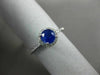 ESTATE .92CT DIAMOND & AAA SAPPHIRE 14K WHITE GOLD 3D ROUND HALO ENGAGEMENT RING