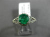 ESTATE 1.39CT DIAMOND & AAA COLOMBIAN EMERALD 14KT WHITE GOLD 3D ENGAGEMENT RING