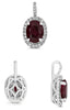 1.63CT DIAMOND & AAA RUBY 18KT WHITE GOLD OVAL & ROUND FILIGREE FLOATING PENDANT
