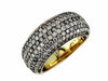 WIDE 2.15CT WHITE & CHOCOLATE FANCY DIAMOND 14KT YELLOW GOLD 3D ANNIVERSARY RING