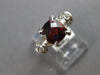 2.19CT DIAMOND & AAA GARNET 14KT WHITE GOLD CUSHION & ROUND FRIENDSHIP LOVE RING