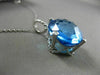 ESTATE MASSIVE 13.20CT DIAMOND & BLUE TOPAZ 14K WHITE GOLD ROPE FLOATING PENDANT