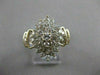 ESTATE WIDE 1.25CTW DIAMOND 14K WHITE & YELLOW GOLD CLUSTER COCKTAIL RING #21369