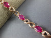 LONG 4.92CT DIAMOND & AAA RUBY 14K ROSE GOLD OVAL & ROUND X LOVE TENNIS BRACELET