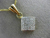 ESTATE .75CT DIAMOND 14KT YELLOW GOLD 3D INVISIBLE SQUARE PENDANT & CHAIN #17373