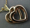 ESTATE 14KT YELLOW & ROSE GOLD CLASSIC DOUBLE HEART LOVE FLOATING PENDANT #25603