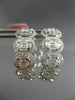 ESTATE LARGE 2.18CT DIAMOND 18KT WHITE GOLD 3D HALO OVAL HUGGIE HANGING EARRINGS