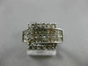 ESTATE WIDE 1.35CT ROUND & PRINCESS CUT DIAMOND 14K WHITE GOLD 3D BELT LOVE RING