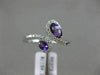 ESTATE WIDE .71CT DIAMOND & AAA OVAL AMETHYST 14KT WHITE GOLD 3D SNAKE LOVE RING