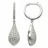 ESTATE 1.39CT DIAMOND 18KT WHITE GOLD 3D CLASSIC TEAR DROP PAVE HANGING EARRINGS
