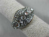 ESTATE .13CT DIAMOND & WHITE QUARTZ 14KT ROSE GOLD 3D CLUSTER WAVE FUN RING