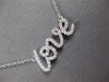 ESTATE LONG .16CT DIAMOND 18KT WHITE GOLD 3D CLASSIC LOVE SCRIPT FUN NECKLACE