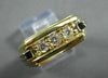 ESTATE WIDE .30CT DIAMOND 14KT TWO TONE GOLD SQUARE 3 STONE GYPSY RING #10911