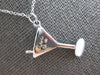ESTATE .05CT DIAMOND 14KT WHITE GOLD 3D CLASSIC MARTINI FUN FLOATING PENDANT