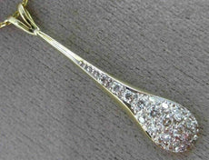 ESTATE .52CT DIAMOND 18K TWO TONE GOLD 3D ELONGATED PAVE FLOATING PENDANT #25492