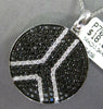 1.84CT WHITE & BLACK DIAMOND 14K WHITE GOLD CIRCULAR PEACE SIGN FLOATING PENDANT