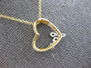 ESTATE .02CT DIAMOND 14KT 2 TONE GOLD 3D OPEN HEART FUN LOVE FLOATING PENDANT