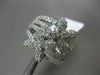 ESTATE WIDE 1.91CT DIAMOND 18K WHITE GOLD 3D MULTI ROW FLOWER BUTTERFLY FUN RING