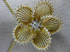 ESTATE LARGE 1.40CT DIAMOND 18KT WHITE & YELLOW GOLD 3D FLOWER FLOATING PENDANT