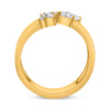 WIDE .73CT DIAMOND 14KT YELLOW GOLD 3D MULTI SHAPE SIX STONE TENSION LOVE RING