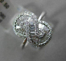 ESTATE .50CT ROUND & BAGUETTE DIAMOND 14KT WHITE GOLD FOREVER INFINITY LOVE RING
