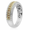 WIDE .62CT WHITE & FANCY YELLOW DIAMOND 18K 2TONE GOLD FILIGREE ANNIVERSARY RING