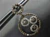 ESTATE LARGE 1.66CT DIAMOND 14K TWO TONE GOLD ETOILE CIRCULAR HANGING EARRINGS