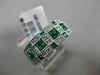 ESTATE WIDE 1.47CT DIAMOND & SQUARE EMERALD 14K WHITE GOLD 3D SEMI ETERNITY RING