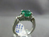 ESTATE LARGE 2.69CT DIAMOND & AAA ROUND EMERALD PLATINUM CLASSIC ENGAGEMENT RING