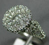 ESTATE WIDE 1.18CT ROUND DIAMOND 18KT WHITE GOLD 3D CLUSTER PAVE ENGAGEMENT RING